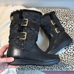 MICHAEL Michael Kors Black Quilted Winter Boots